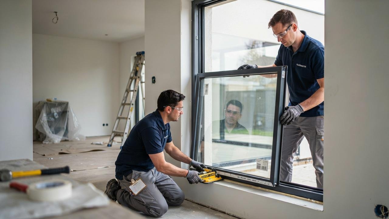 Installation of double glazed unit into an existing window frame.