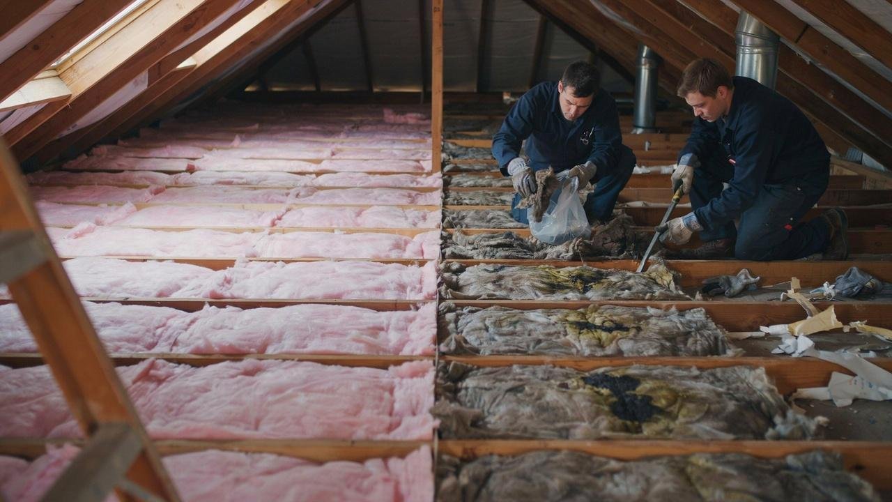Comparison of adding insulation versus replacing damaged attic insulation.