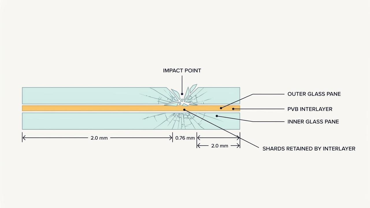Heat-strengthened glass showing improved strength compared to standard glass.
