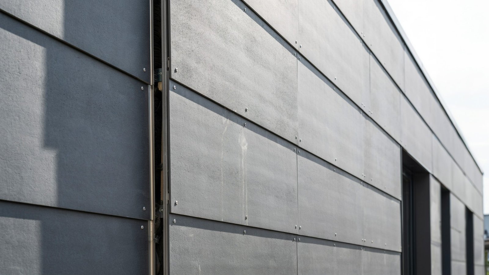 Exterior wall cladding installed on a building for protection and durability.
