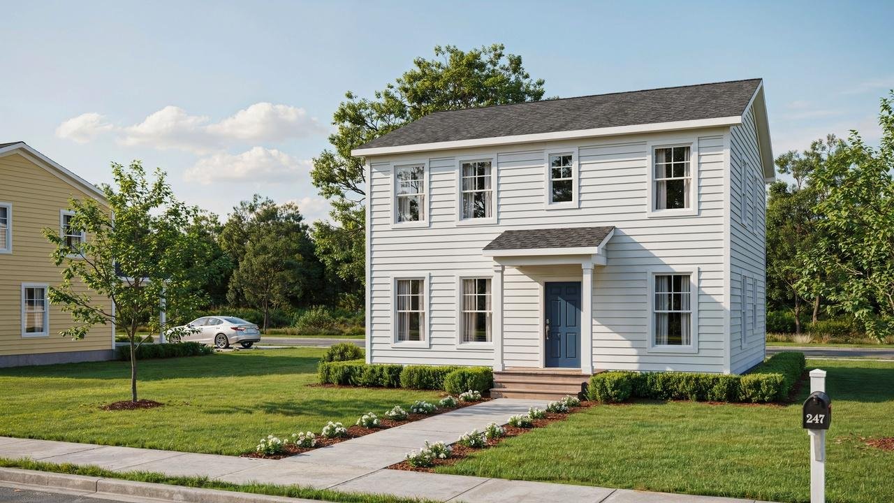 Vinyl cladding used on a residential home exterior.