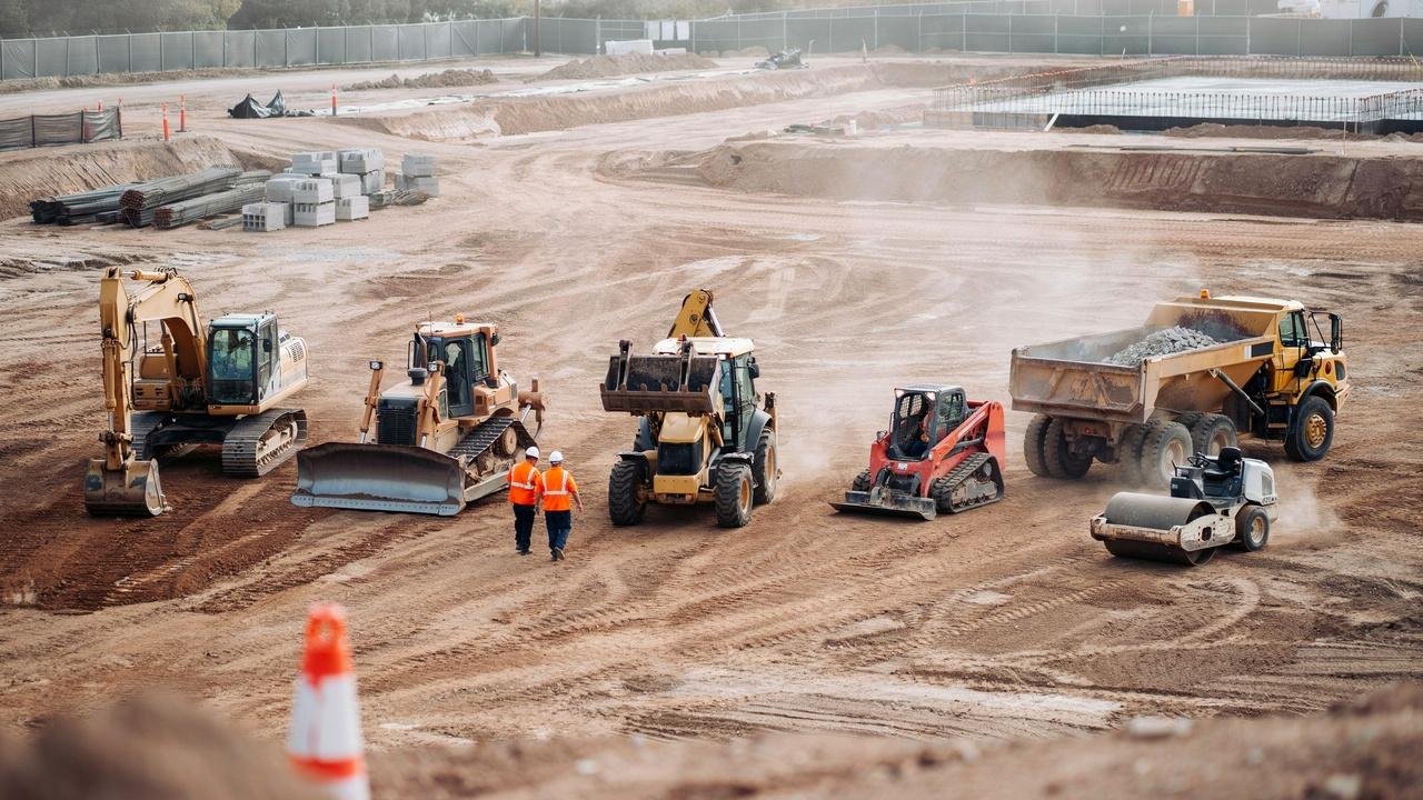 Heavy equipment commonly used for construction site excavation.