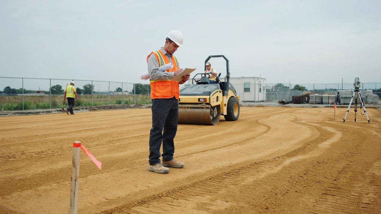 Final grading and inspection before building construction begins.