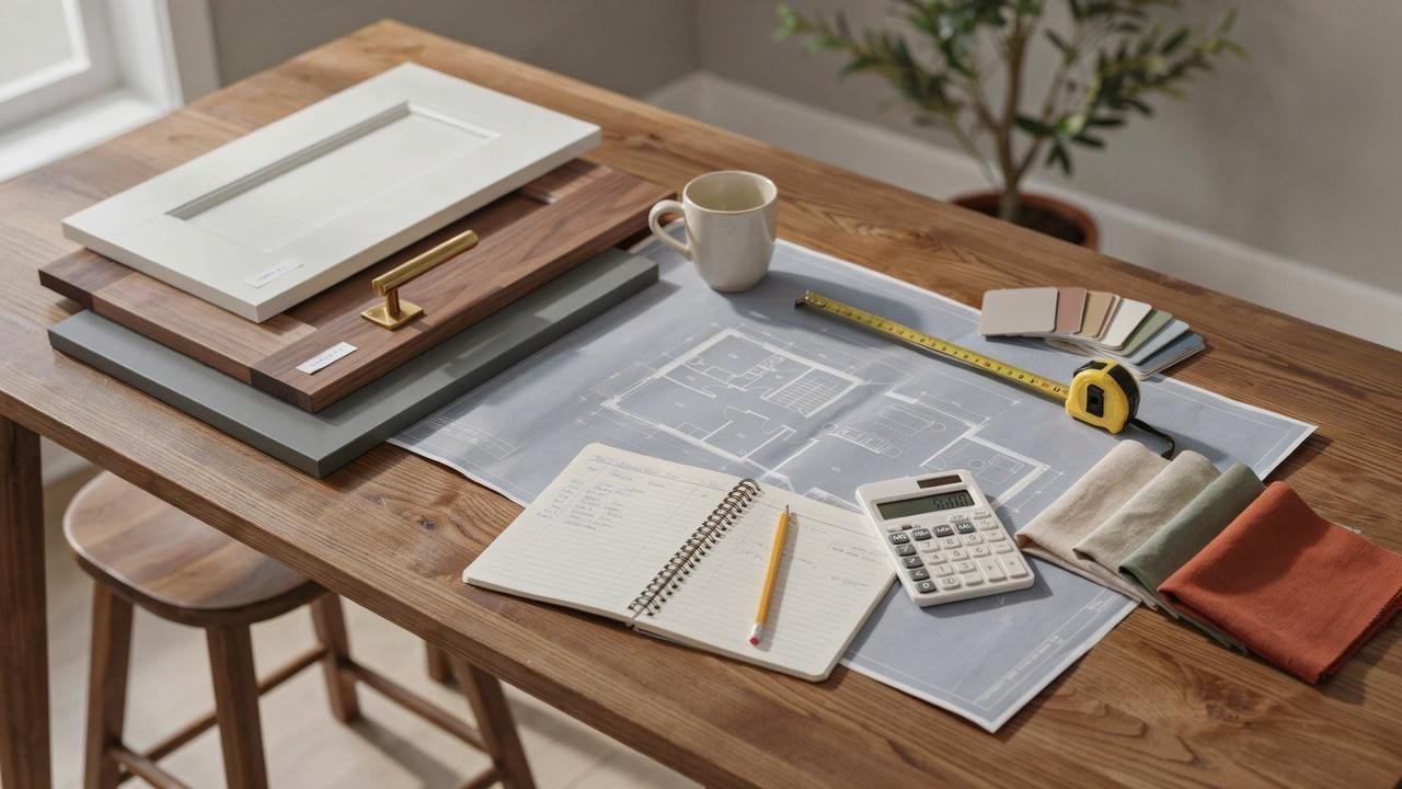 Homeowner planning a renovation budget for new doors.