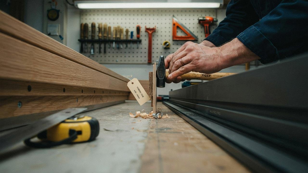 Frame modifications being made to fit retrofit double glazing in timber and aluminium windows.