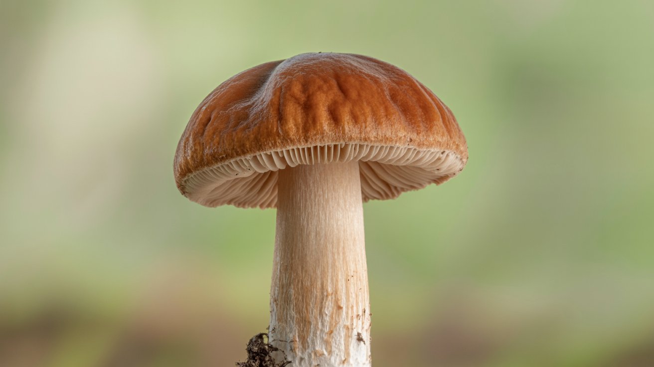 Single mushroom demonstrating why it has no doors or windows.