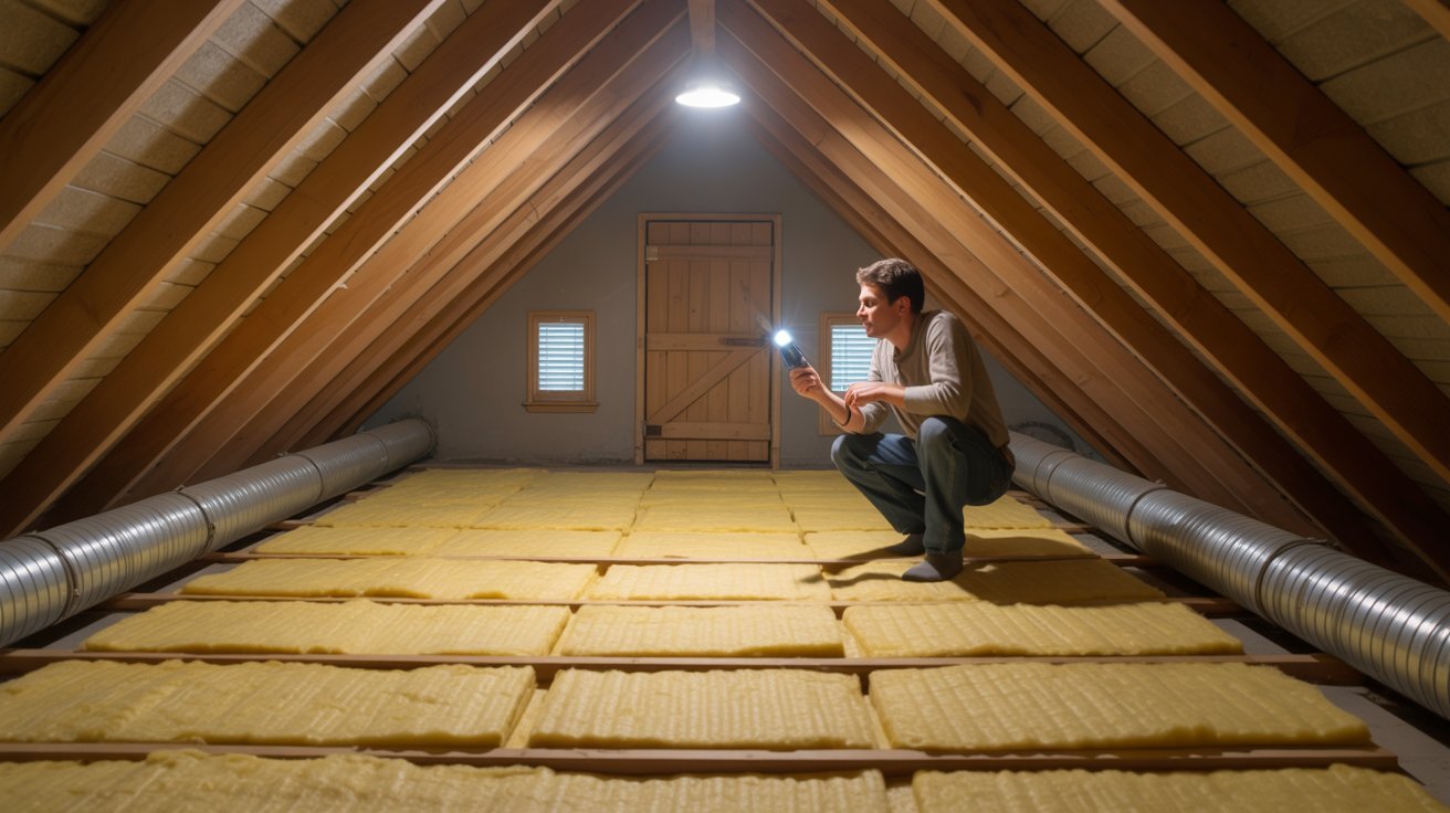 Well-maintained attic with proper insulation and ventilation.