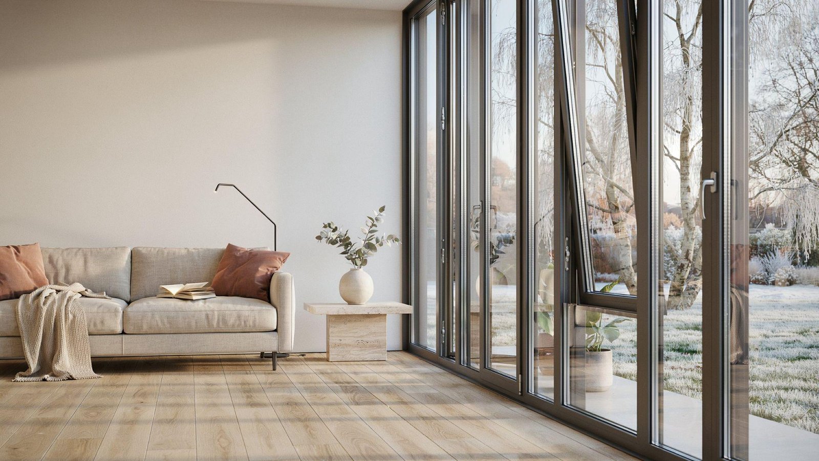 German tilt and turn windows showing energy efficiency through insulated glazing and airtight sealing.