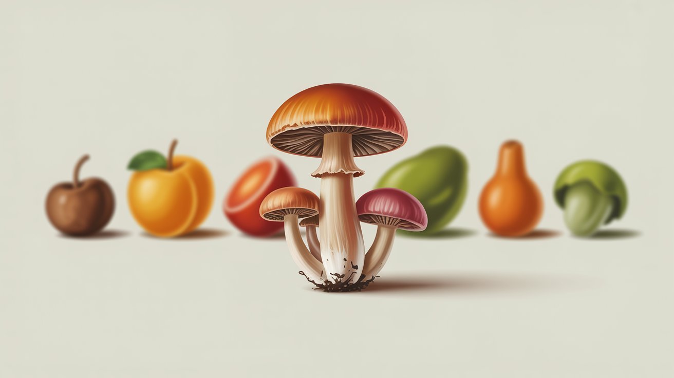 Highlighted mushroom showing why it is the accepted answer to the riddle.