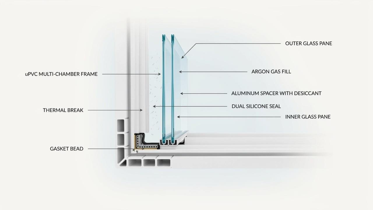 How glass glazing works inside a window system.