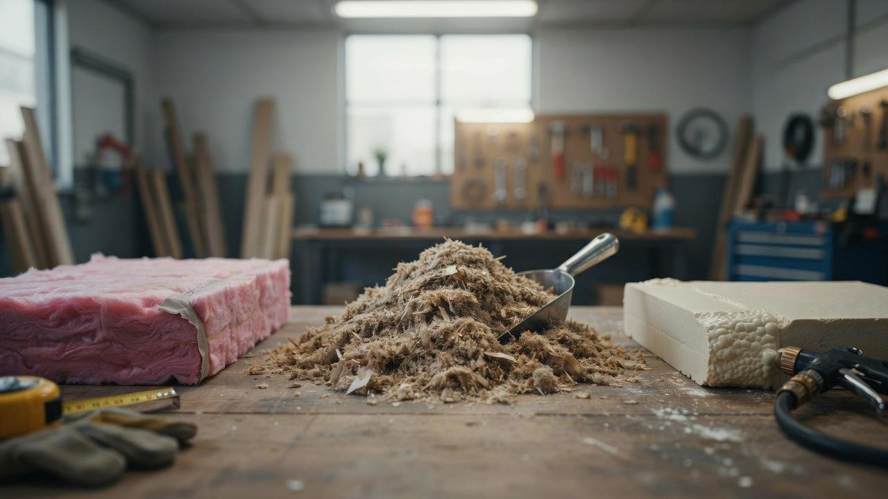 Comparison of fiberglass, cellulose, and spray foam attic insulation materials.