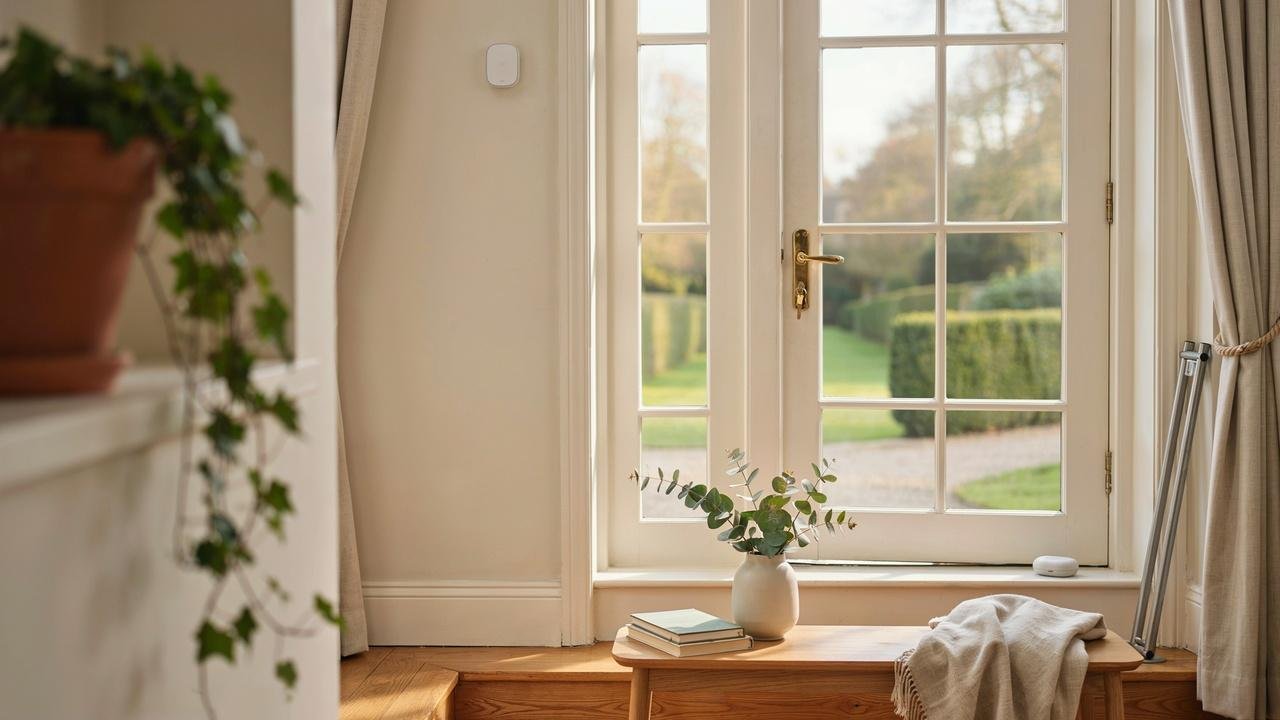 French doors with reinforced locks, security bar, and security upgrades designed to improve home protection.