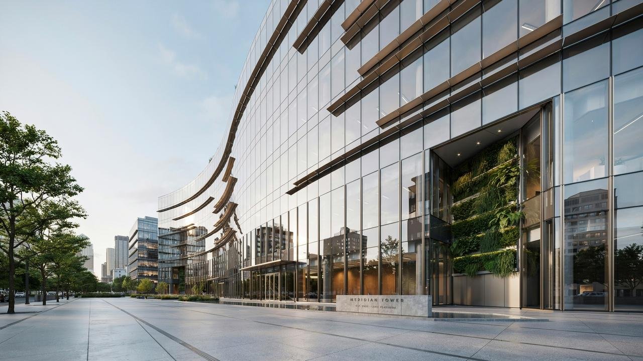 Iconic curved building emphasizing aesthetics, energy efficiency, and structural performance.