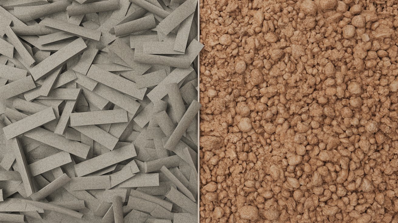 Comparison of cellulose insulation and vermiculite insulation materials.