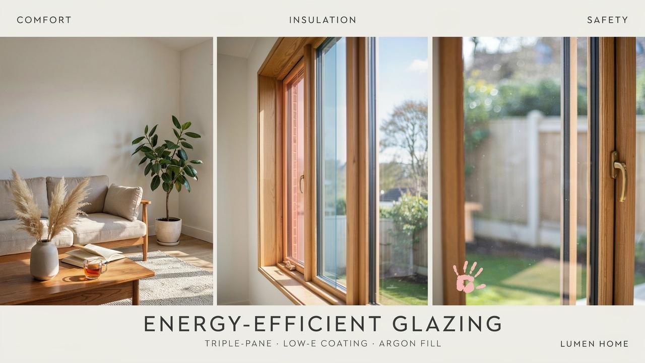 Glazed building interior showing energy efficiency, light, and comfort benefits.