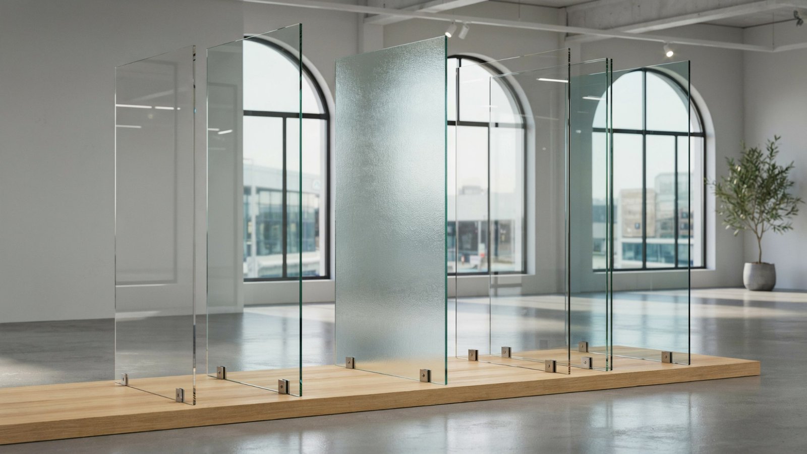 Different types of window glass commonly used in residential properties.