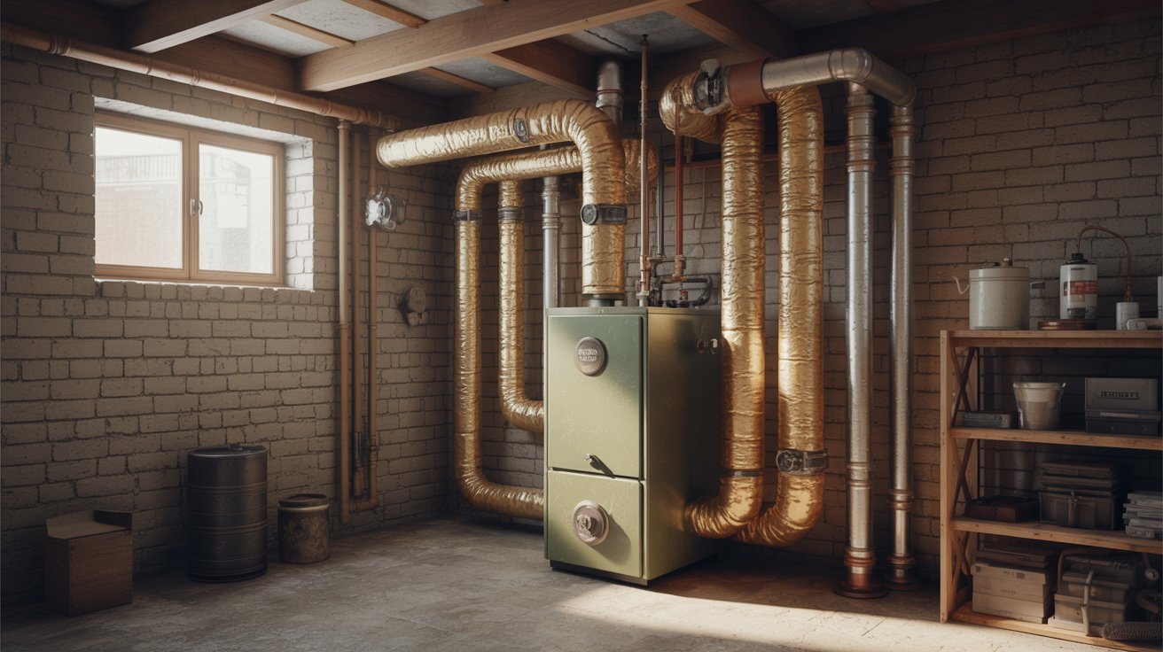 Old pipe and boiler insulation commonly associated with asbestos use.
