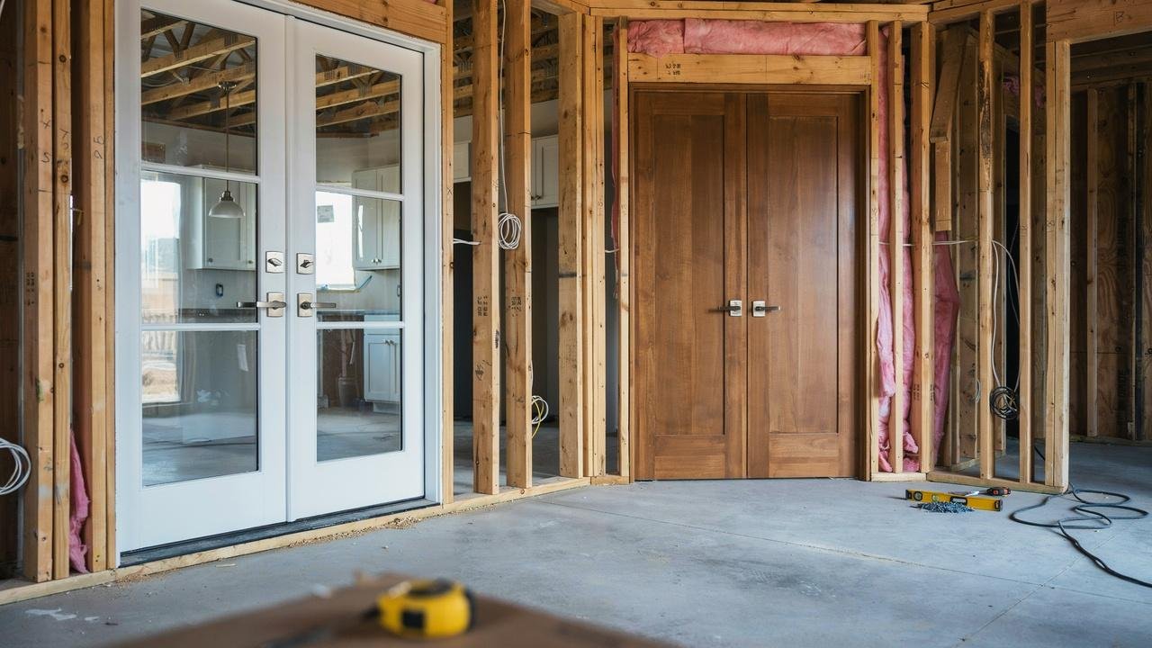 Professional installation of French doors and double doors.